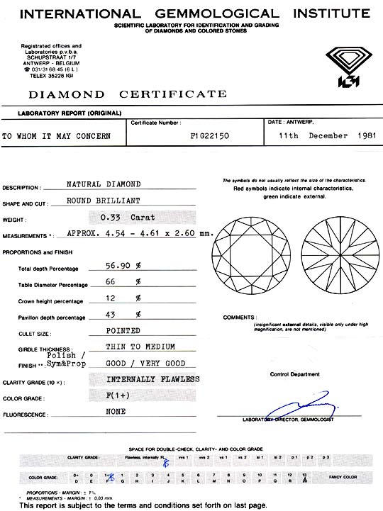 Foto 9 - Diamant 0,33 ct IGI Lupenrein Top Wesselton Plus, D5905