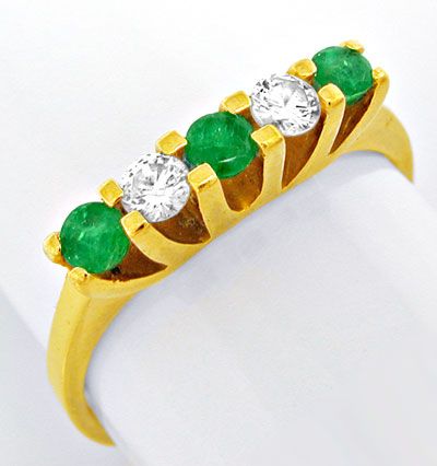 Foto 1 - Juwelier, Gold-Ring, Brillanten! Smaragde! 14Karat/585, S0328