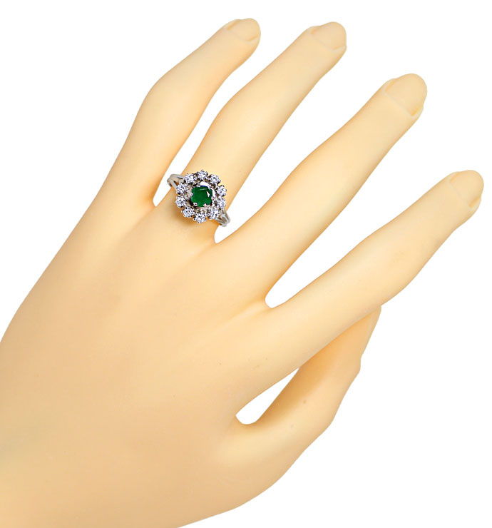 Foto 4 - Weißgoldring mit Smaragd und lupenreinen Diamanten 14K, S9889