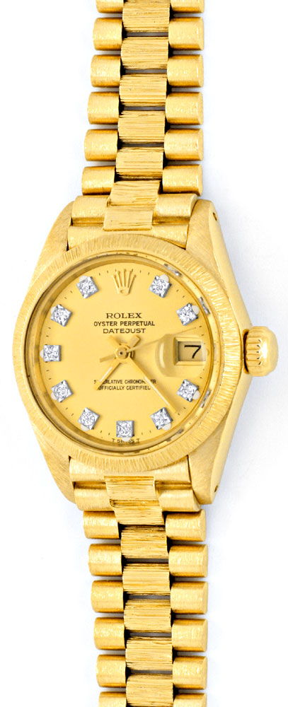 Foto 2 - Rolex Damen-Armbanduhr Gold-Diamant Zifferblatt Geprüft, U1309